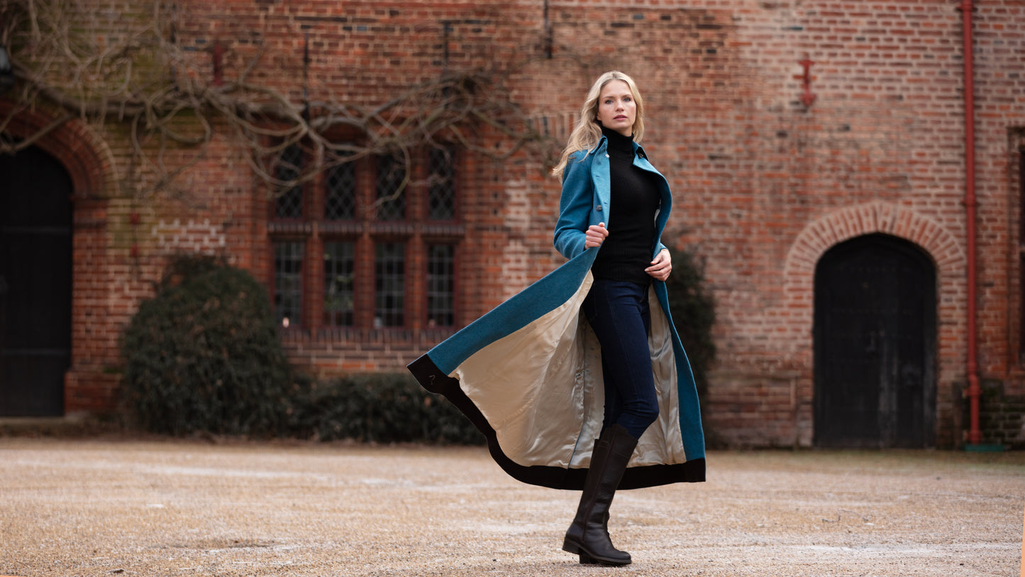 Peacock Blue Trench Coat